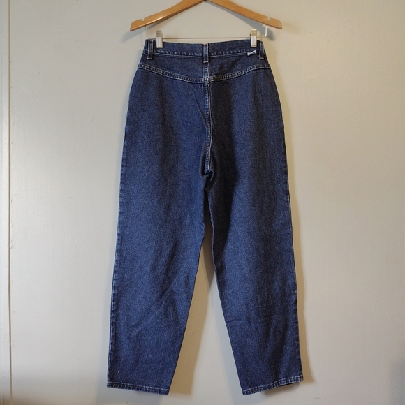 Lee | Vintage Mom Paper Bag Pleated Dark Wash High Waisted Jeans - Picture 5 of 6